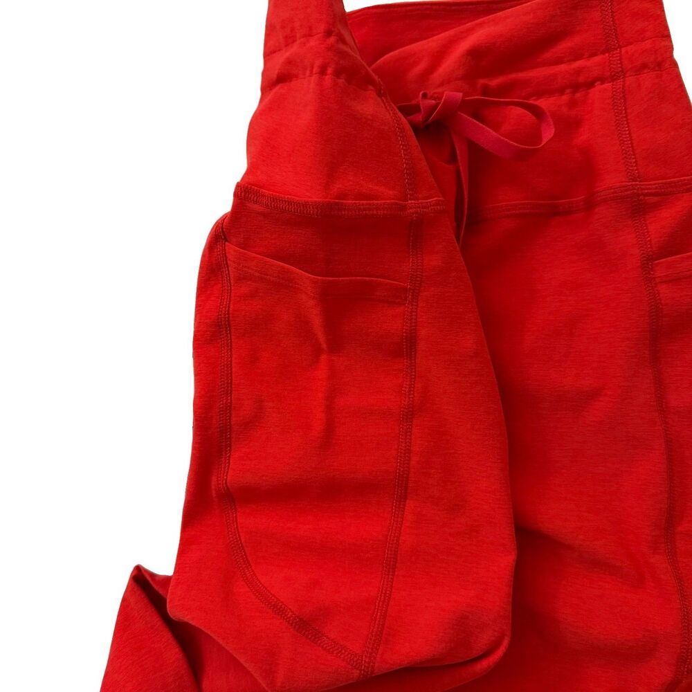 Beyond Yoga Leggings Womens Large Red Spacedye Go Pocket Midi Length High Rise - Picture 4 of 10